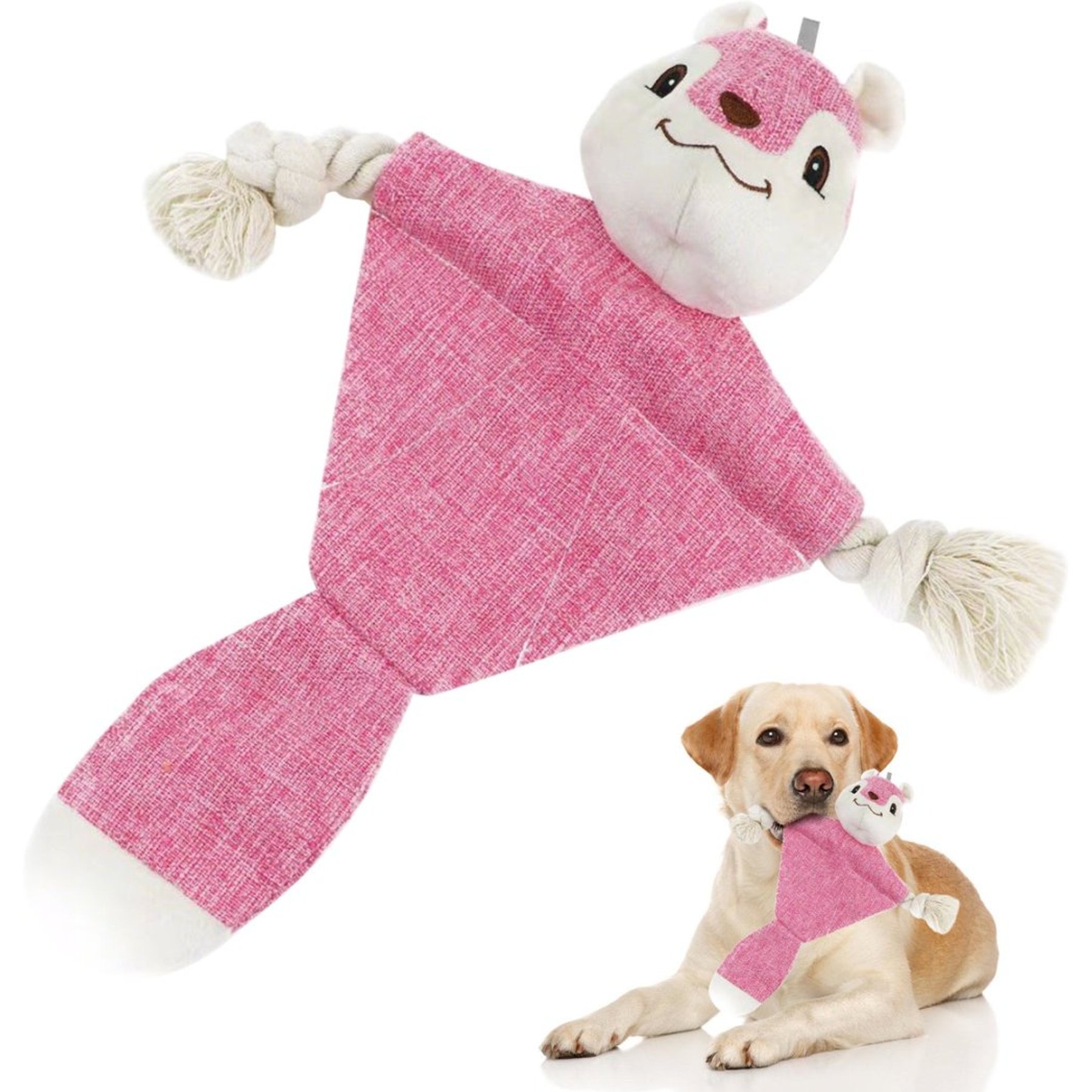 FUUFOME Squeaky No-Stuffing Rope Dog Toy