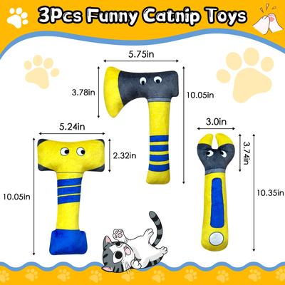 Show full view: FUUFOME Axe, Wrench & Hammer Cat Toy Set with Catnip, 3 count slide 3 of 8