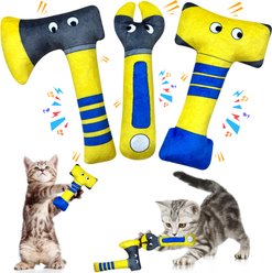 FUUFOME Axe, Wrench & Hammer Cat Toy Set with Catnip, 3 count