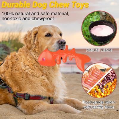 Show full view: FUUFOME Durable Nylon Fishbone Bacon Flavored Chew Dog Toy slide 6 of 7
