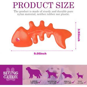 FUUFOME Durable Nylon Fishbone Bacon Flavored Chew Dog Toy