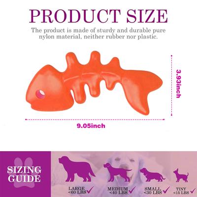 Show full view: FUUFOME Durable Nylon Fishbone Bacon Flavored Chew Dog Toy slide 5 of 7