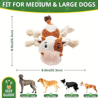 Show full view: FUUFOME Cow Squeaky Interactive Plush Dog Toy slide 4 of 6