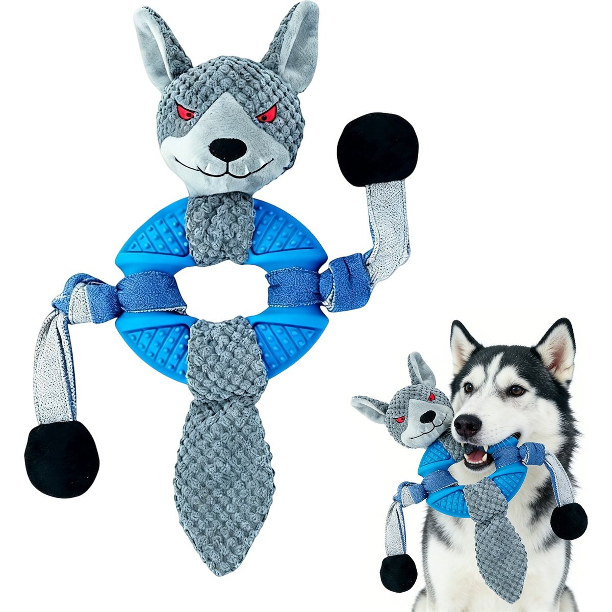 FUUFOME Durable Rubber Frisbee Dog Chew Toy