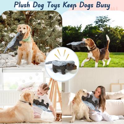 Show full view: FUUFOME Durable Squeaky Plush Honey Badger Dog Toy slide 6 of 8