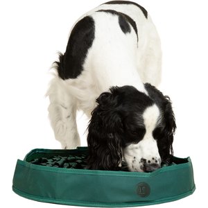 Reggie Snuffle Mat & Slow Feeding Enrichment Bowl for Dogs, 20-in, Hunter Green