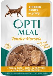 Optimeal Grain-Free Tender Morsels Chicken Recipe with Real Chicken Breast in Gravy Adult Wet Cat Food, 3-oz pouch, case of 12