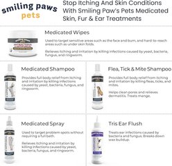 Smiling Paws Pets Antibacterial & Antifungal Medicated Dog & Cat Wipes, 60 count slide 2 of 5