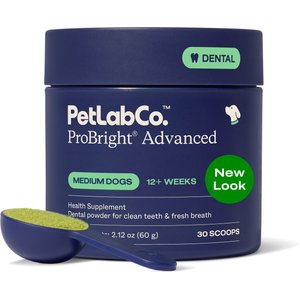 PetLab Co. ProBright Advanced Chicken Flavored Powder Dental Supplement for Dogs, Medium Dogs: 2.12-oz jar