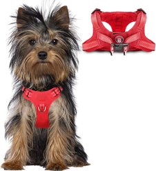 BARKBAY Adjustable Reflective Step In No Pull Small & Medium Dog Vest Harness, Red, XX-Small: 10.5 to 13-in chest
