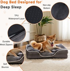 Zeus & Ruta Washable Dog Bed, Grey, Large slide 2 of 7