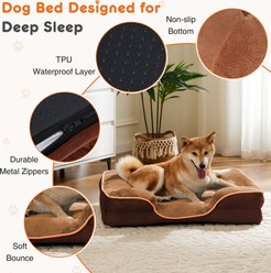 Zeus & Ruta Washable Dog Bed, Brown, X-Large slide 2 of 7