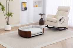 Zeus & Ruta Sofa Dog Bed, Light Gray