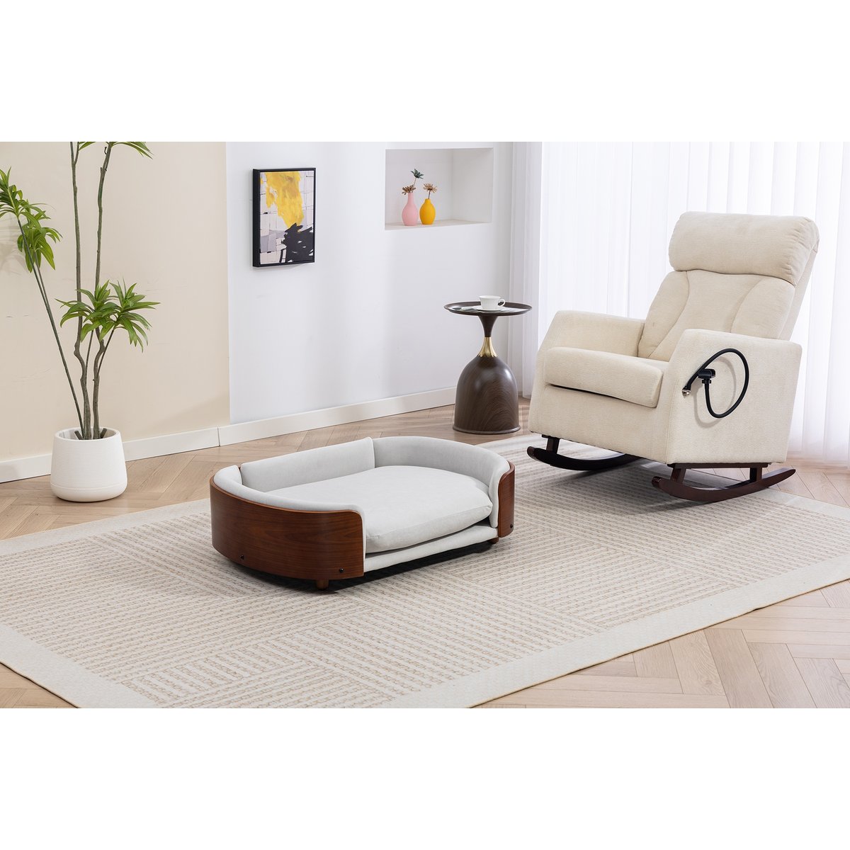 Zeus & Ruta Sofa Dog Bed, Light Gray