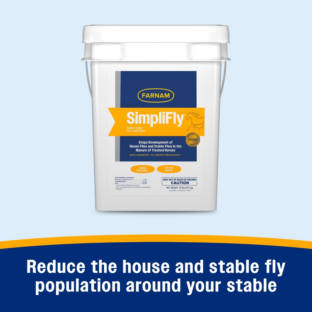 FARNAM SimpliFly Feed-Thru Fly Control Pellets Horse Supplement, 20-lb ...