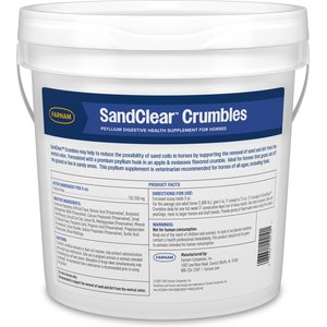 Farnam SandClear Natural Psyllium Fiber Crumbles Apple/Molasses Flavor Horse Supplement, 10-lb bucket