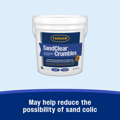 Show full view: Farnam SandClear Natural Psyllium Fiber Crumbles Apple/Molasses Flavor Horse Supplement, 10-lb bucket slide 3 of 11