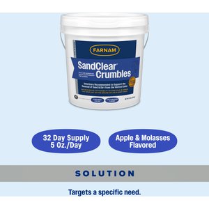 Farnam SandClear Natural Psyllium Fiber Crumbles Apple/Molasses Flavor Horse Supplement, 10-lb bucket