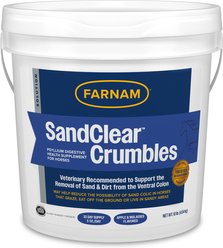 Farnam SandClear Natural Psyllium Fiber Crumbles Apple/Molasses Flavor Horse Supplement, 10-lb bucket