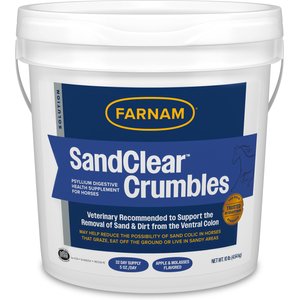 Farnam SandClear Natural Psyllium Fiber Crumbles Apple/Molasses Flavor Horse Supplement, 10-lb bucket