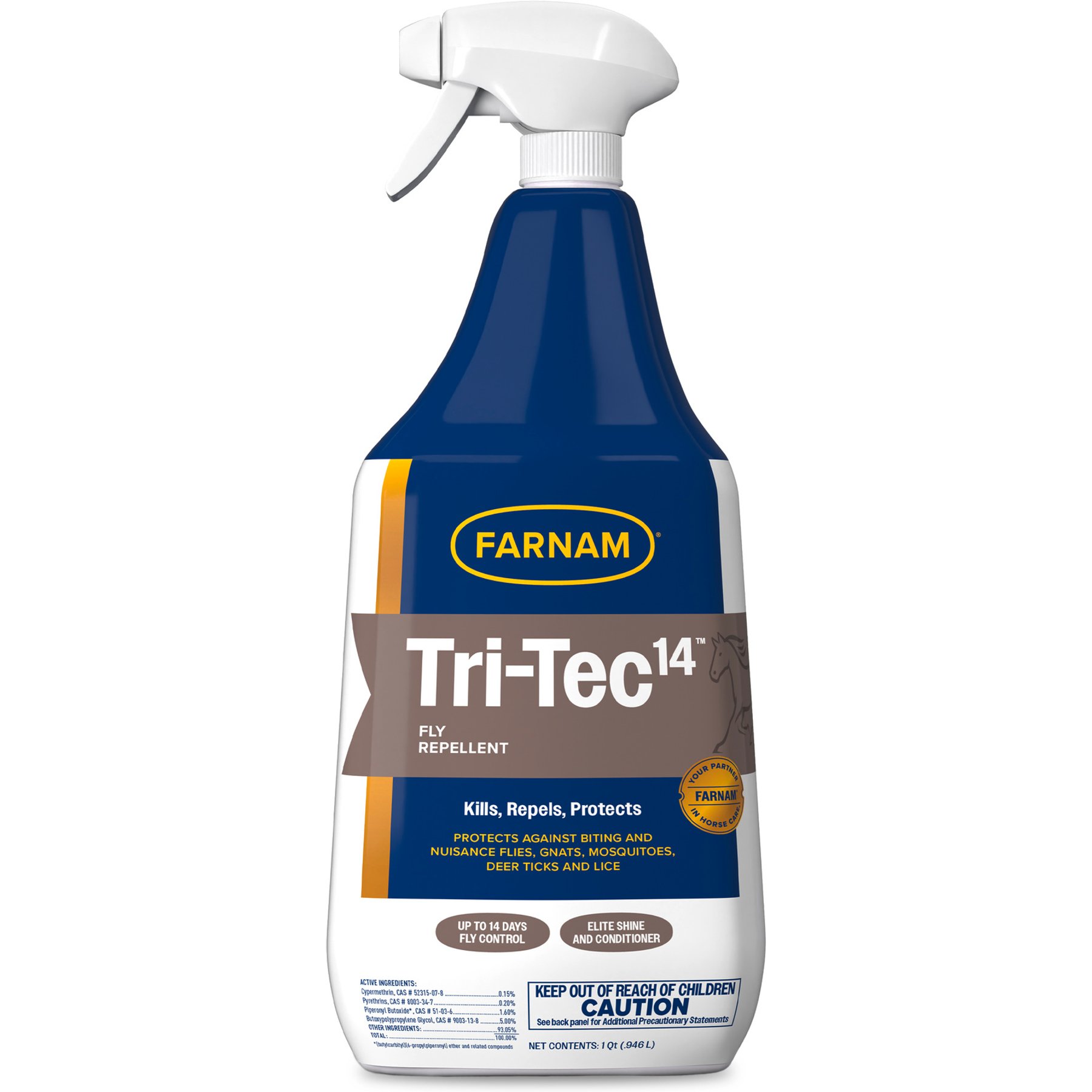 Farnam Tri-Tec 14 Fly Repellent for Horses, 32-fl oz bottle, bundle of 3