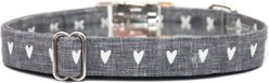 Zaley Designs Gray Hearts Adjustable Cotton Dog Collar, Small slide 2 of 4