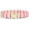 Show in main carousel: Zaley Designs Pink/Red/White Stripes Adjustable Cotton Dog Collar, Small slide 1 of 4