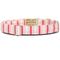 Show in main carousel: Zaley Designs Pink/Red/White Stripes Adjustable Cotton Dog Collar, Small slide 2 of 4