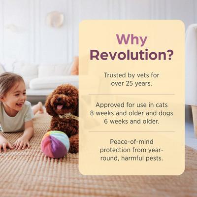Show full view: Revolution Topical Solution for Kittens & Puppies, under 5 lbs, (Mauve Box), 12 Doses (12-mos. supply) slide 4 of 11