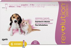 Revolution Topical Solution for Kittens & Puppies, under 5 lbs, (Mauve Box), 6 Doses (6-mos. supply)