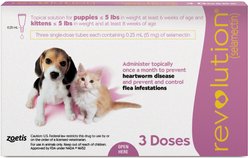 Revolution Topical Solution for Kittens & Puppies, under 5 lbs, (Mauve Box), 3 Doses (3-mos. supply)