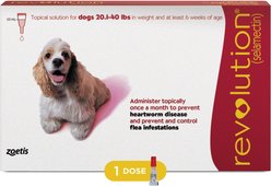 Revolution Topical Solution for Dogs, 20.1-40 lbs (Red Box), 1 Dose (1-mo. supply)