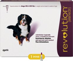 Revolution Topical Solution for Dogs, 85.1-130 lbs (Plum Box), 1 Dose (1-mo. supply)
