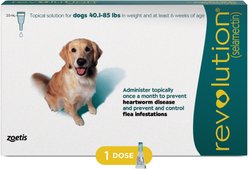 Revolution Topical Solution for Dogs, 40.1-85 lbs (Teal Box), 1 Dose (1-mo. supply)