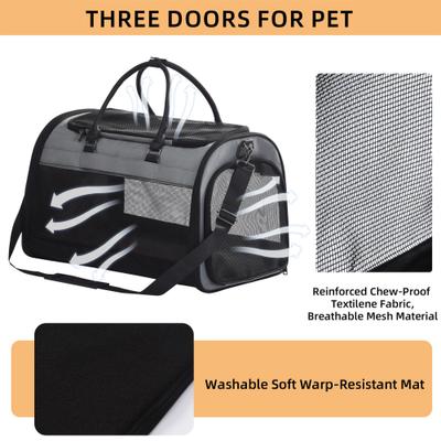 Show full view: Pet Marvel Soft-Sided Sling Dog & Cat Travel Carrier Bag, Large, Grey slide 4 of 6