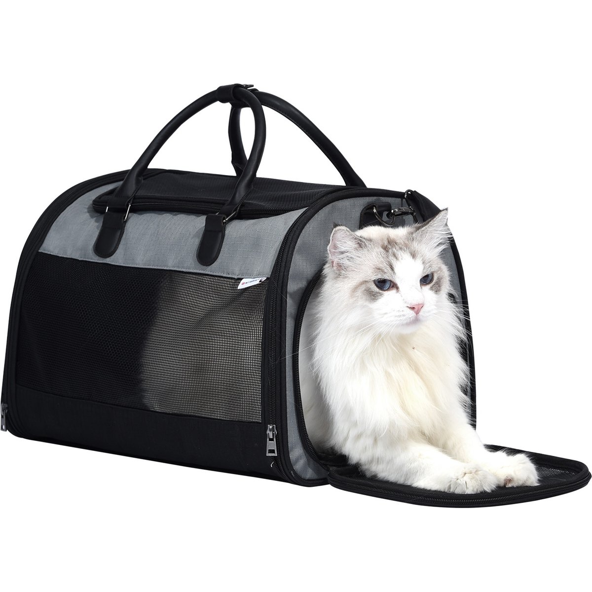 Pet Marvel Soft-Sided Sling Dog & Cat Travel Carrier Bag, Medium, Grey