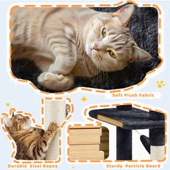 Yaheetech 82.5-in Plush Multi-Level Cat Tree, Black slide 2 of 7