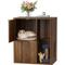 Show in main carousel: Yafylly Dual Entry Doors Wooden Cat Litter Box Enclosure with Scratching Post & Storage Shelf, 31.5-in, Walnut slide 2 of 7