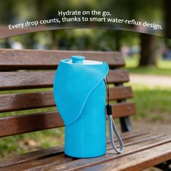 Decflow Portable Leak-Proof Travel Water Dispenser with Lanyard Dog Water Bottle, Blue, 18.5-fl oz slide 2 of 6