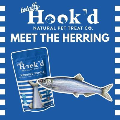 Show full view: Totally Hook'd Herring Dehydrated Dog & Cat Treats, 2-oz bag slide 7 of 7