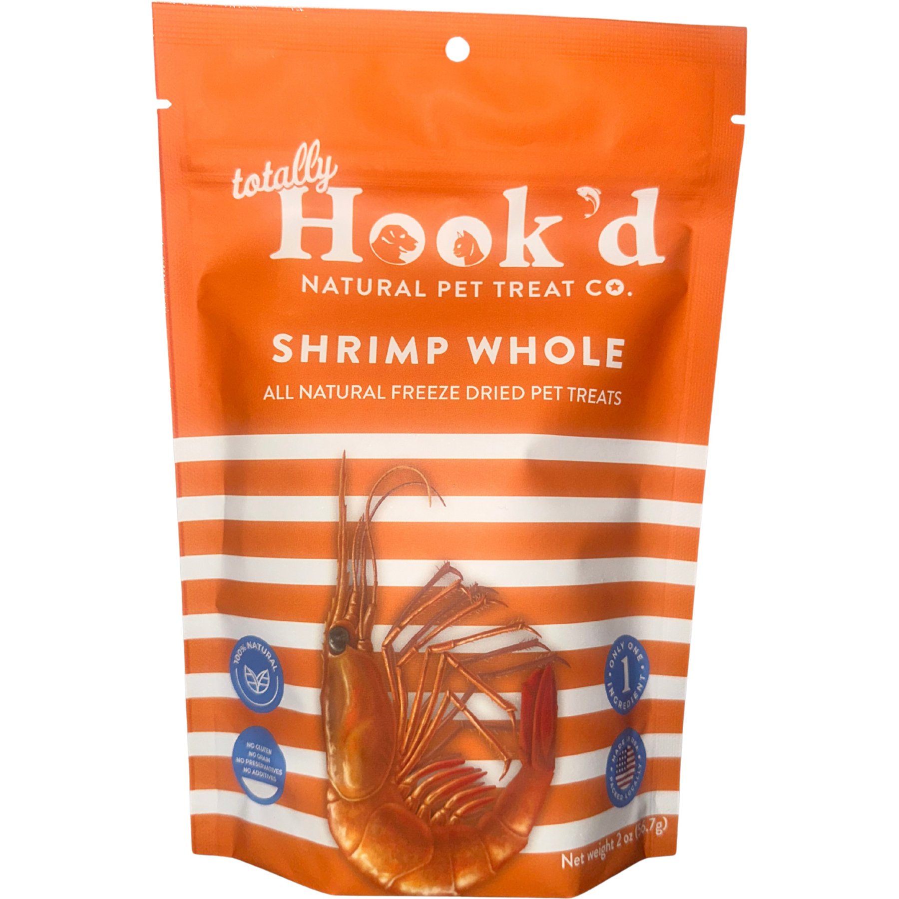 Totally Hook'd Shrimp Freeze-Dried Dog & Cat Treats, 2-oz bag