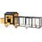 Show in main carousel: Yafylly Outdoor Wooden Chicken Coop with Nesting Box, Large: 118-in, Black/Gold slide 2 of 7