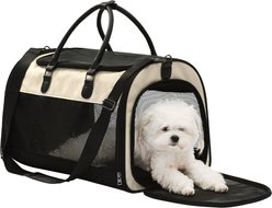 Pet Marvel Soft-Sided Sling Dog & Cat Travel Carrier Bag, Large, Beige