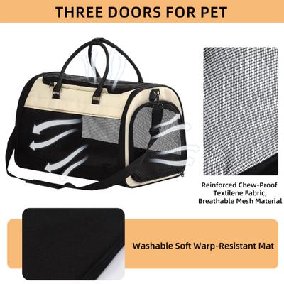 Show full view: Pet Marvel Soft-Sided Sling Dog & Cat Travel Carrier Bag, Large, Beige slide 4 of 7