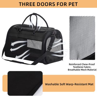 Show full view: Pet Marvel Soft-Sided Airline Approved Sling Dog & Cat Travel Carrier Bag, Medium, Black slide 4 of 7