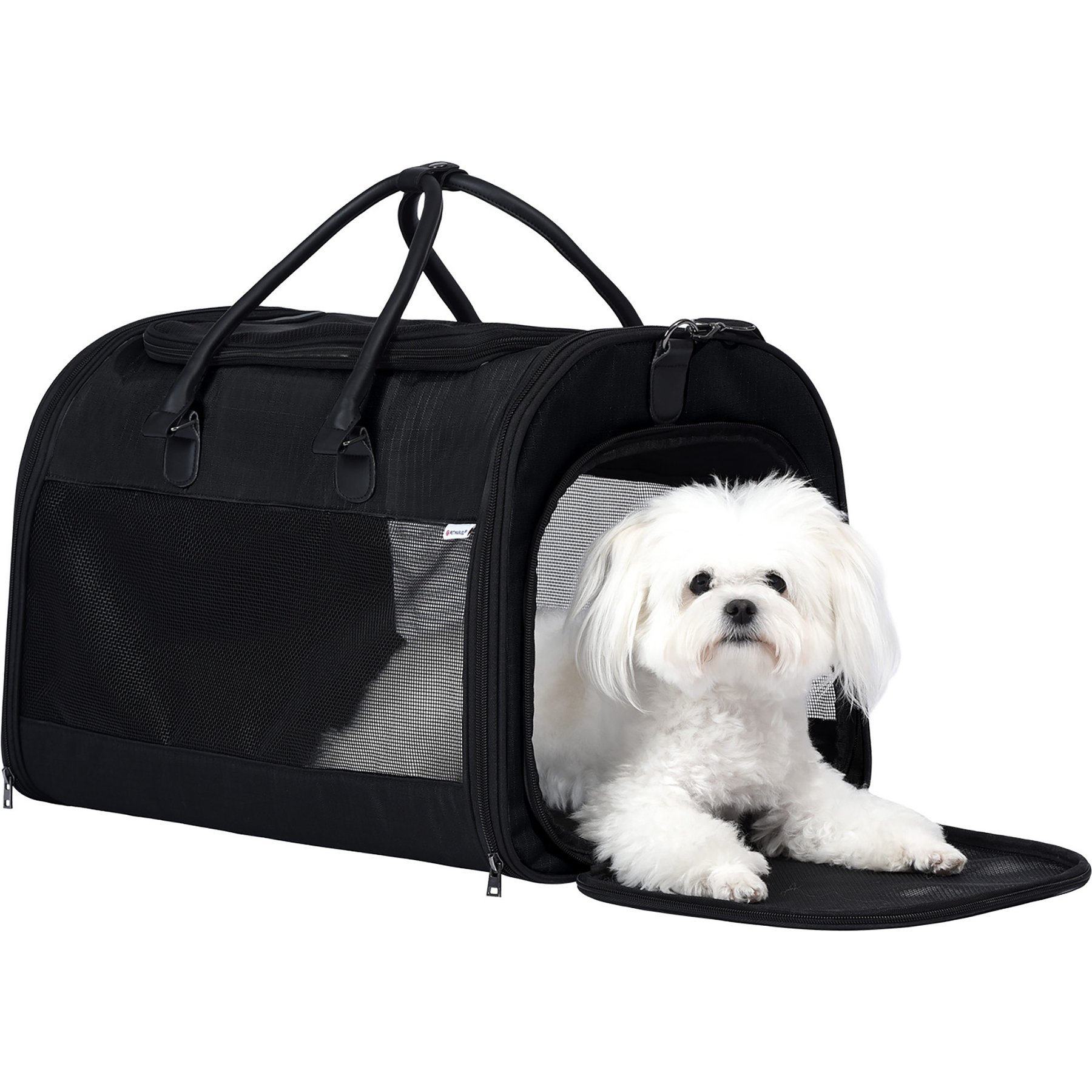 Pet Marvel Soft-Sided Sling Dog & Cat Travel Carrier Bag, Large, Black