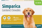 Simparica Chewable Tablet for Dogs, 44.1-88 lbs, (Green Box), 6 Chewable Tablets (6-mos. supply)