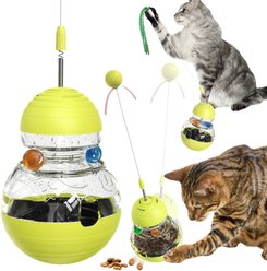 KADTC Wobble Interactive Cat Treat Dispensing Toy, Green, Small