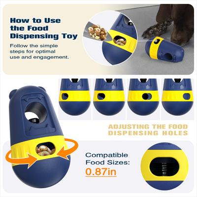 Show full view: KADTC 2 in 1 Tough Bully Stick Holder & Treat Dispensing Dog Chew Toy, Blue, Large slide 6 of 7