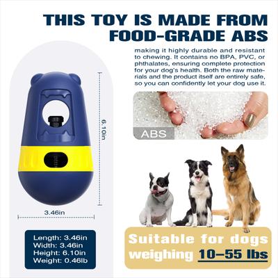 Show full view: KADTC 2 in 1 Tough Bully Stick Holder & Treat Dispensing Dog Chew Toy, Blue, Large slide 3 of 7